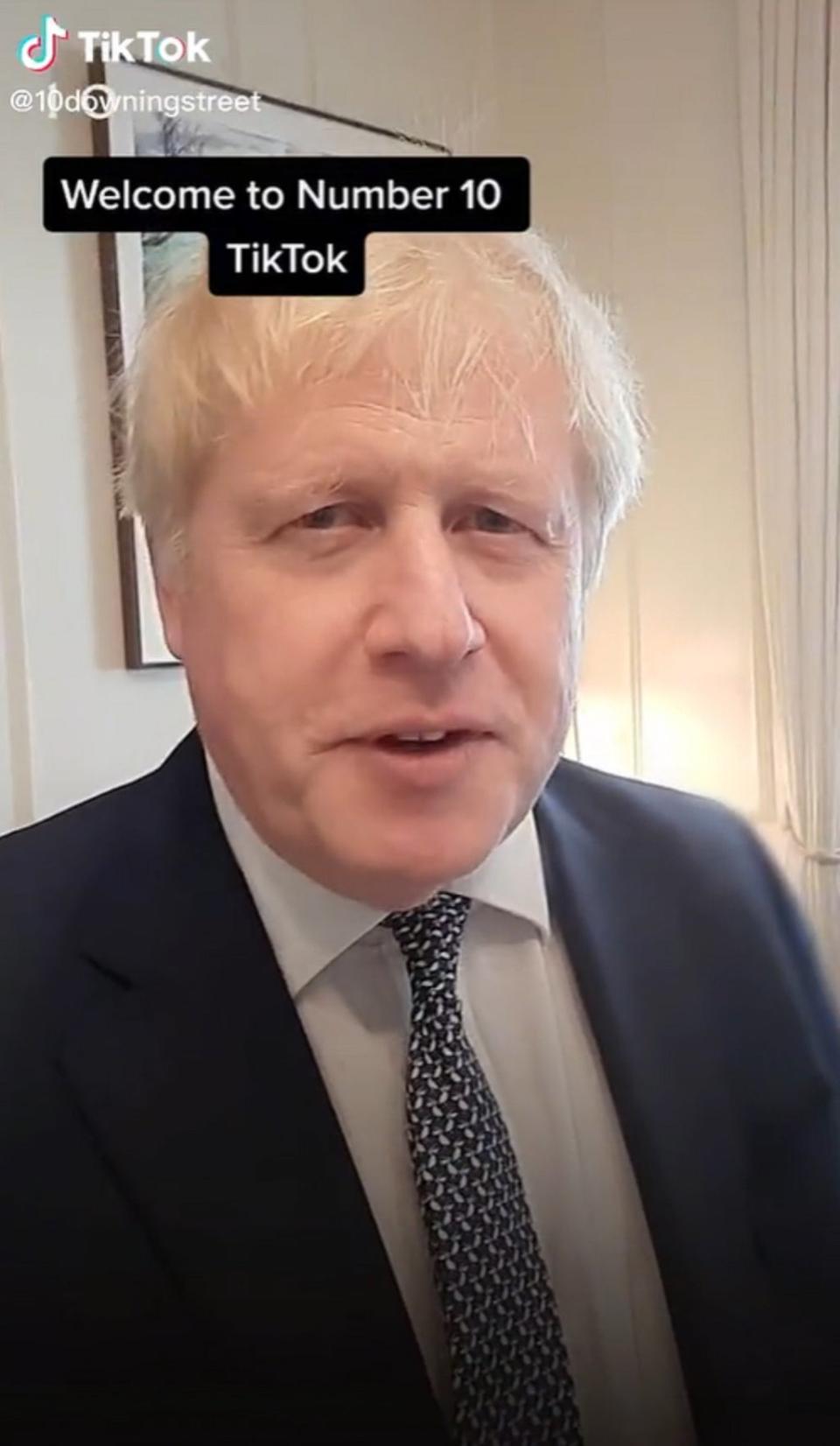 Boris Johnson appeared in the first video from 10downingstreet on Tuesday 10 May (10downingstreet/TikTok)