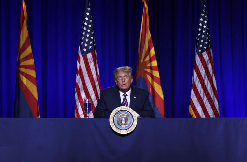 FILE PHOTO: U.S. President Donald Trump in Phoenix