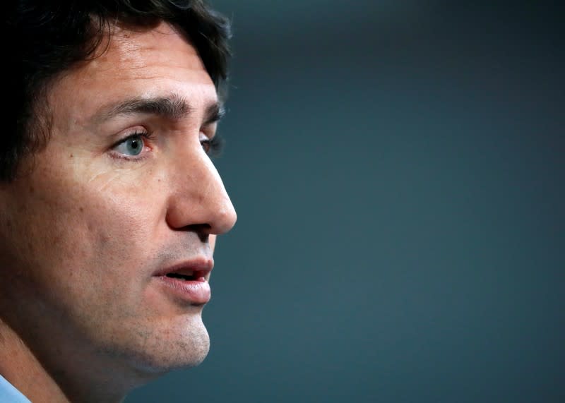 Liberal leader and Canadian Prime Minister Justin Trudeau campaigns for the upcoming election, in Whitby