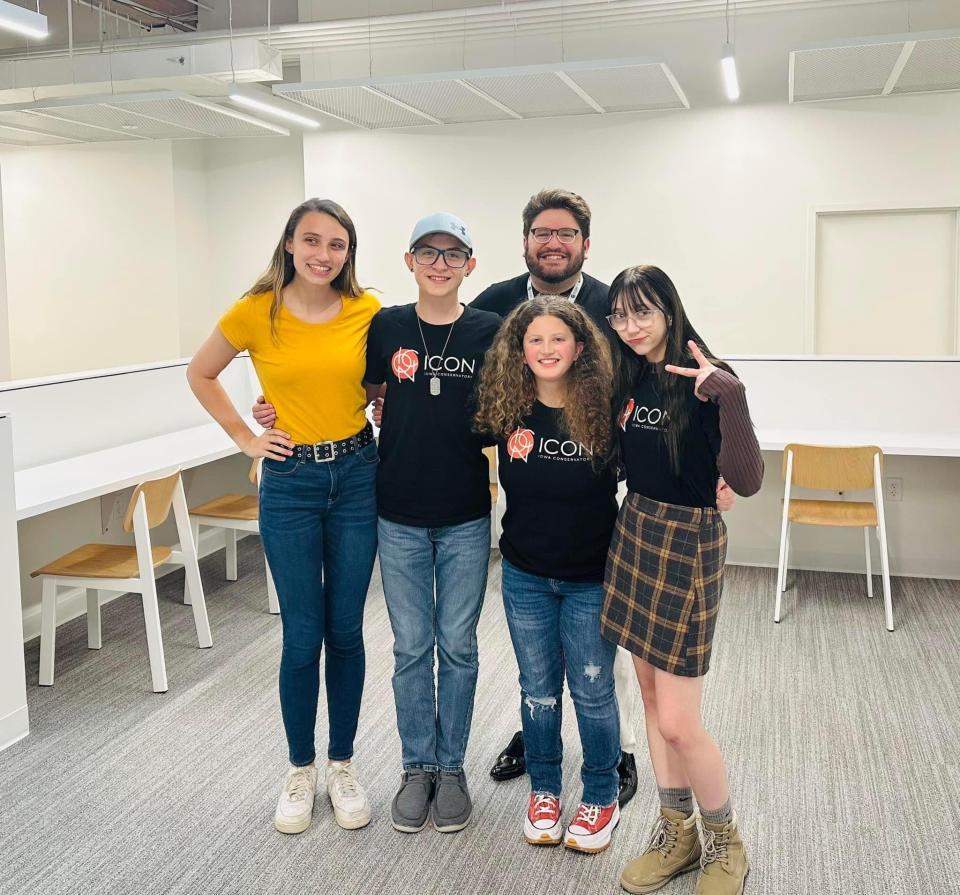 A group of Iowa Conservatory (ICON) students pose with Music Department Chair, Dr. Max Moreno. ICON has a staff of 10 faculty members and as the student body grows ICON will increase its faculty size.