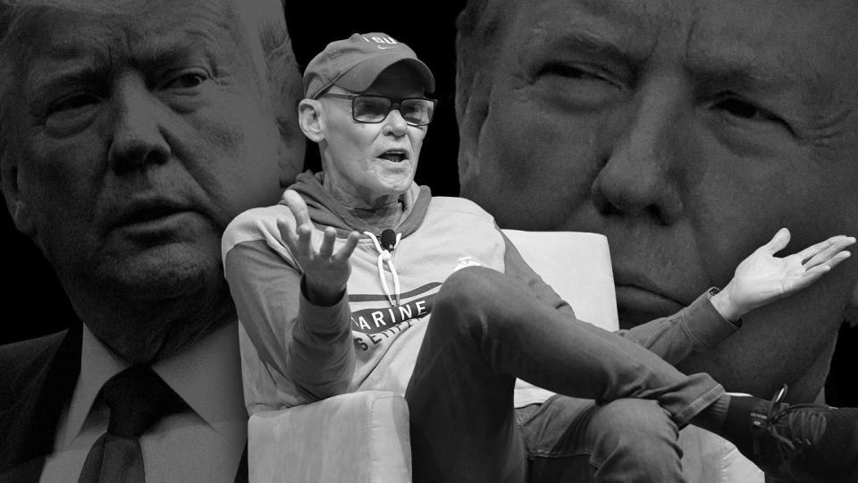 James Carville and President Trump. (Photo illustration: Yahoo News; photos: Jason Kempin/Getty Images, AP[2])