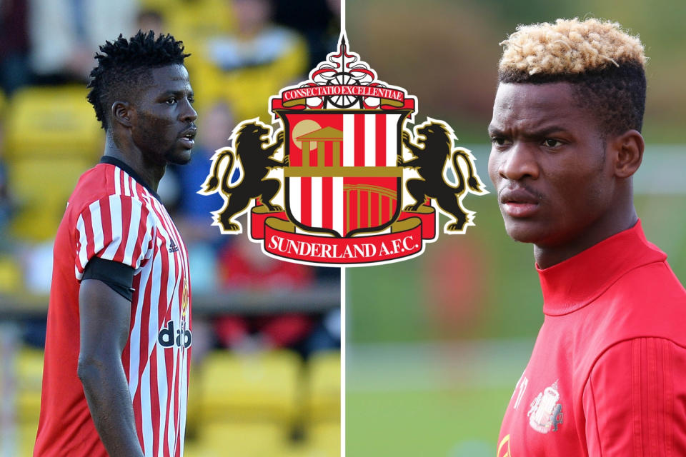 Sunderland are considering suing Papy Djilobodji (left) and Didier Ndong (right)