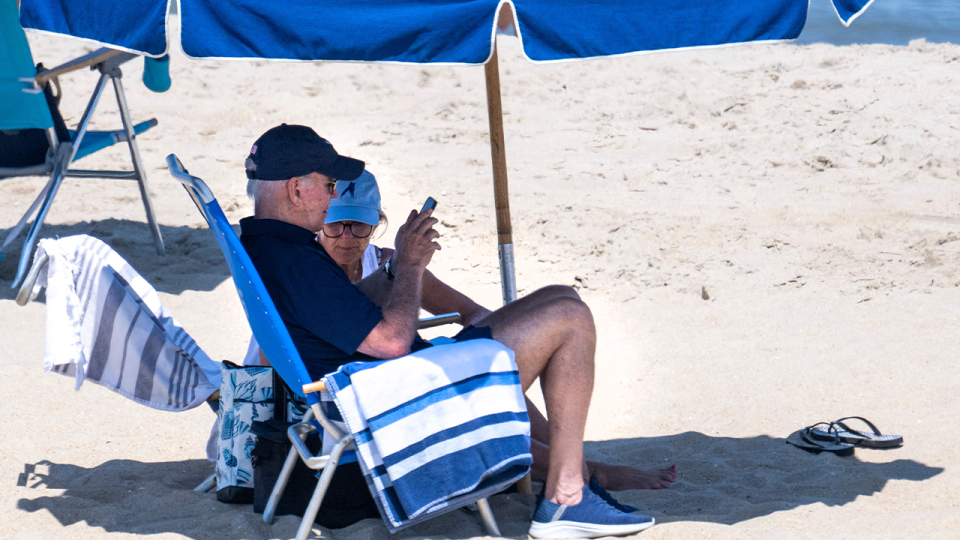 Biden on beach