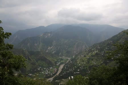 A general view shows the River Neelum from the village Jabri, in Neelum Valley