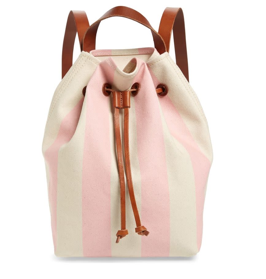 <strong>Sale</strong>: $49.99 - 35% off<br /><strong>Original</strong>: $78.00<br /><br /><a href="https://shop.nordstrom.com/s/madewell-somerset-canvas-backpack/4949164?origin=category-personalizedsort&amp;breadcrumb=Home%2FBrands%2FMadewell&amp;color=petal%20pink%20stripe" target="_blank">Get it here</a>.