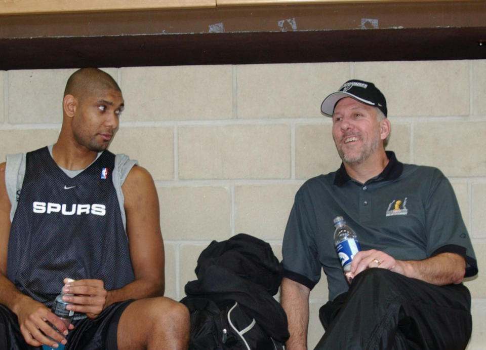 Tim Duncan and Gregg Popovich, Spurs