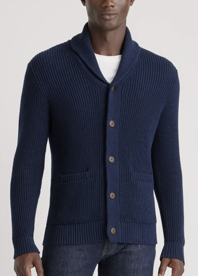Quince 100% Organic Cotton Shawl-Collar Cardigan Sweater