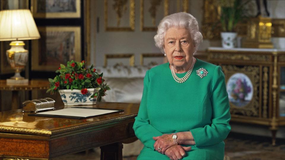 Elizabeth II lors de son allocution sur la pandémie le 5 avril 2020 - AFP