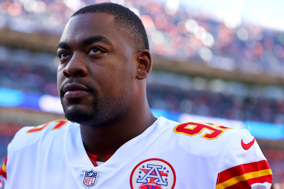 Chris Jones #95 and the Kansas City Chiefs defense have a great fantasy matchup