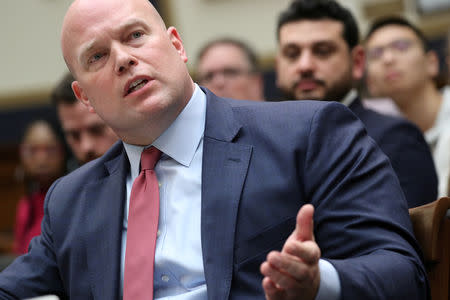 FILE PHOTO: Acting U.S. Attorney General Matthew Whitaker testifies before a House Judiciary Committee hearing on oversight of the Justice Department on Capitol Hill in Washington, Feb. 8, 2019. REUTERS/Jonathan Ernst/File Photo