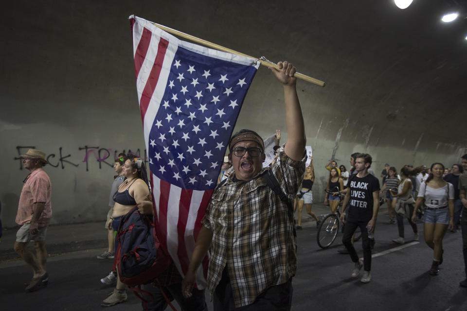 Tens of thousands protest Trump’s election victory