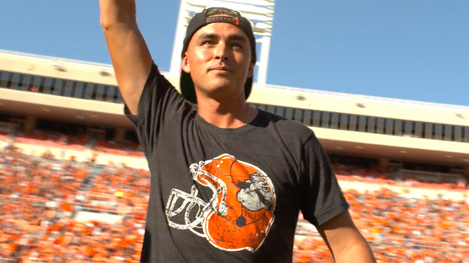 Rickie Fowler served as grand marshal for Oklahoma State’s homecoming festivities.