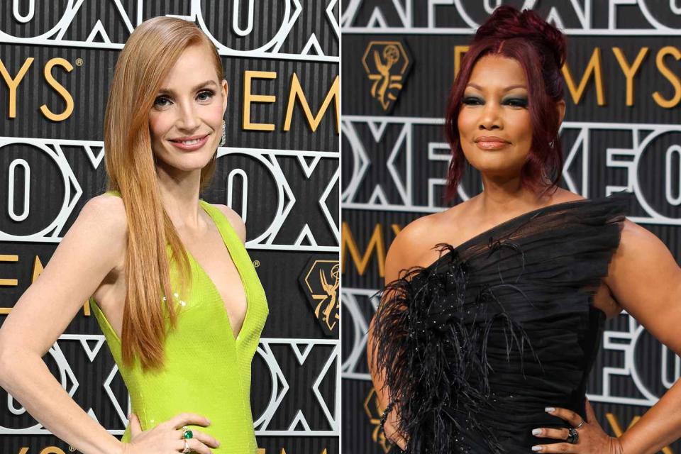 <p>Gilbert Flores/Variety via Getty, Jay L. Clendenin / Los Angeles Times via Getty </p> Jessica Chastain (left) and Garcelle Beauvais at the 75th annual Primetime Emmy Awards