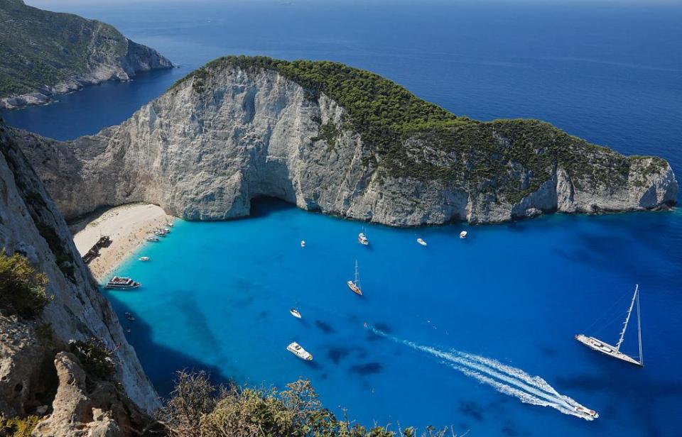 Playas en la isla griega de Corfú