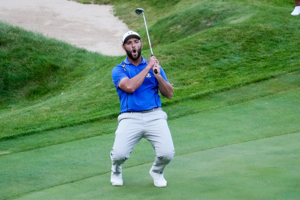 Europe will have to make history to retain the Ryder Cup after suffering their worst opening day under the current format at a windswept Whistling Straits (Ashley Landis/AP) (AP)