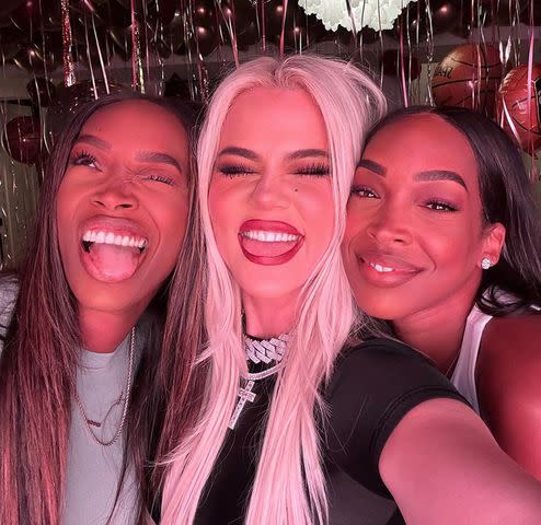 <p>Khloe Kardashian/Instagram</p> Khloé Kardashian with Malika and Khadijah Haqq