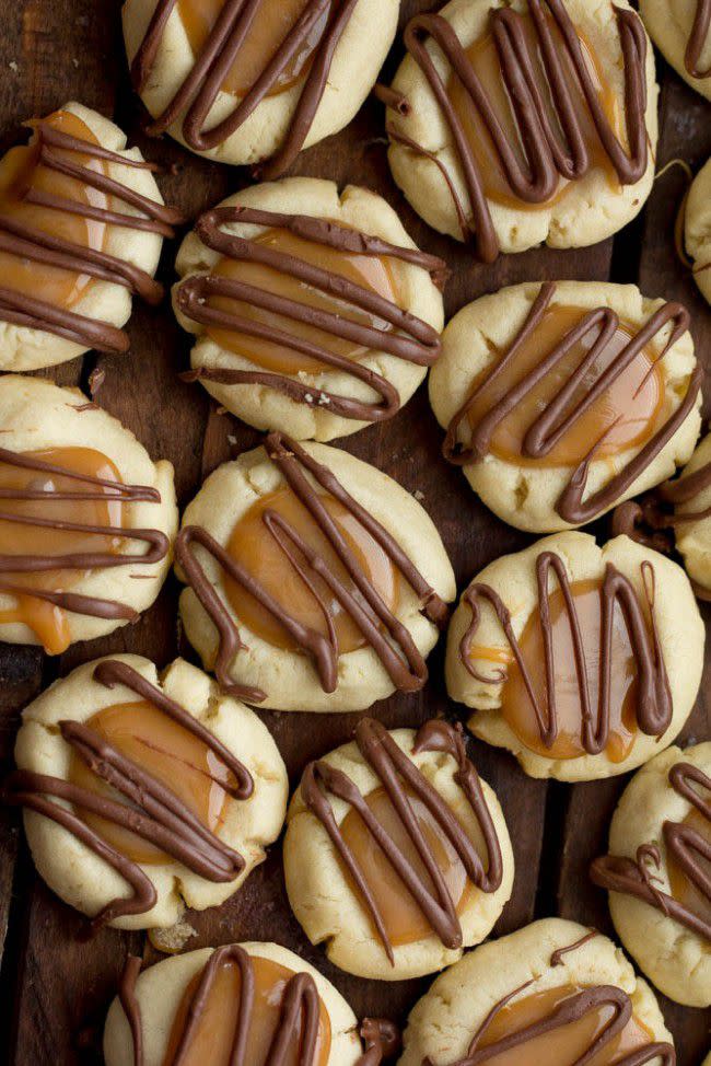 Twix Thumbprint Cookies