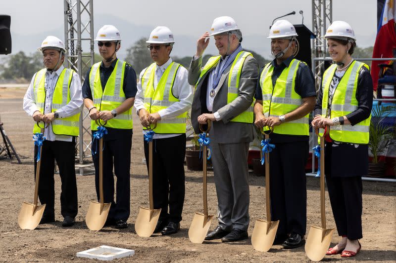 Philippines and U.S. military officials attend a groundbreaking ceremony