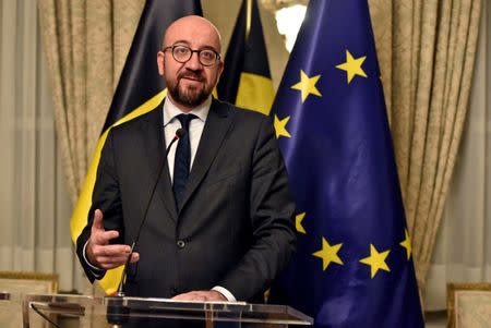 Belgium's Prime Minister Charles Michel holds a press conference in Brussels, Belgium December 8, 2018. REUTERS/Eric Vidal