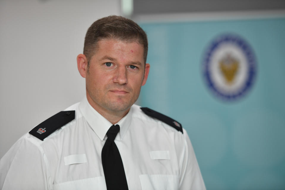 Superintendent Tom Joyce at West Midlands Police Headquarters, Birmingham, after updating the media on the latest situation after a police officer was seriously injured when he was run over by a suspected car thief (Picture: PA)