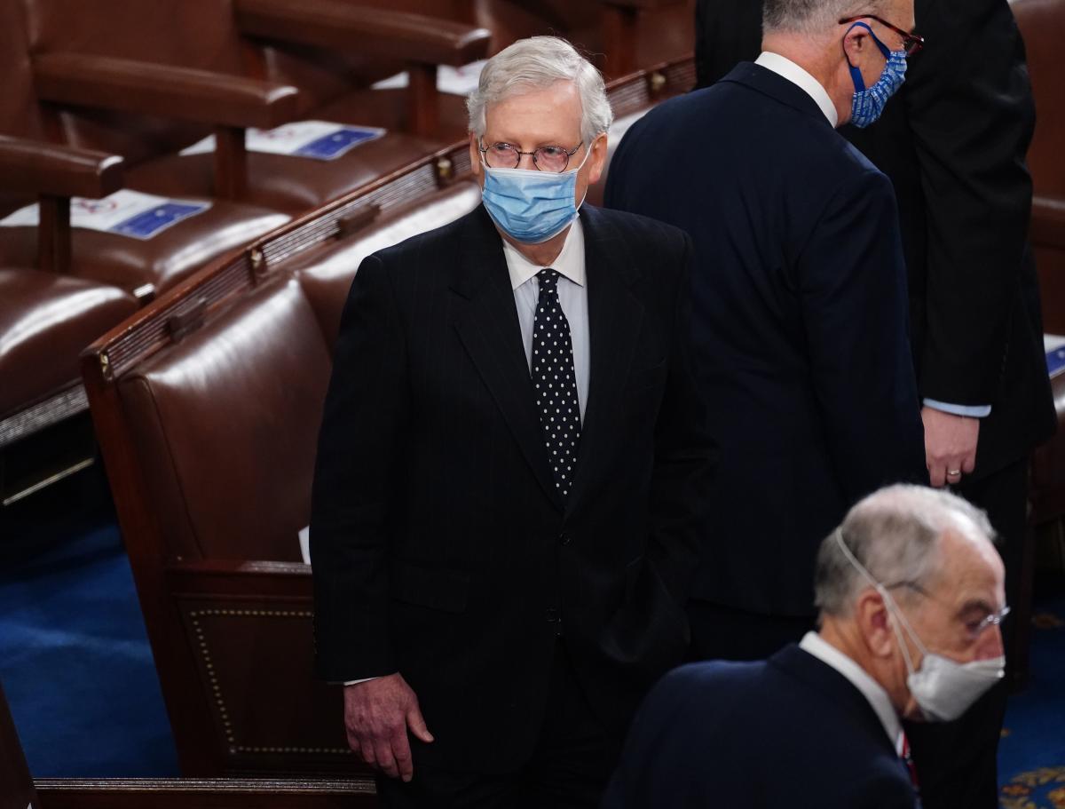 Senate Majority Leader McConnell delivers emotional attack on Trump’s effort to overturn election results