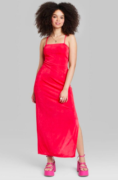 Women's Midi Slip Dress - A New Day™ Pink S : Target