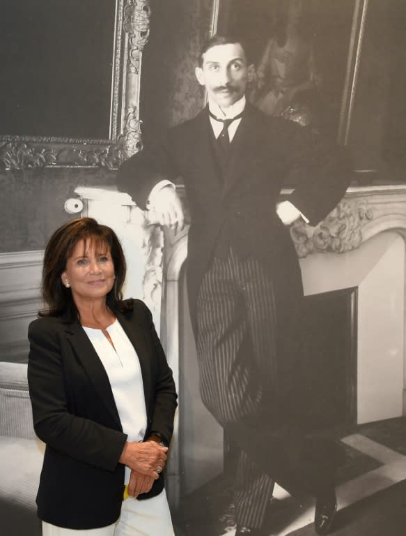 French journalists Anne Sinclair, grand-daughter of art dealer Paul Rosenberg, seen at the inauguration of the exhibition "21 Rue de la Boetie", at the Musee de la Boverie in Liege, on September 21, 2016