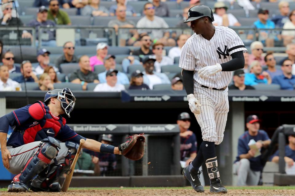 Didi Gregorius set the Yankees' shortstop record for homers, but before rounding the bases, he apologized to Jason Castro. (Getty Images)