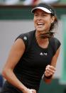 Ana Ivanovic of Serbia reacts during her women's quarter-final match against Elina Svitolina of Ukraine during the French Open tennis tournament at the Roland Garros stadium in Paris, France, June 2, 2015. REUTERS/Jean-Paul Pelissier