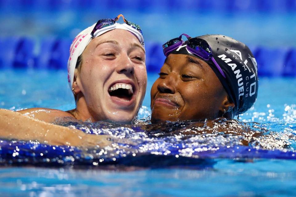 Abbey Weitzeil and Simone Manuel