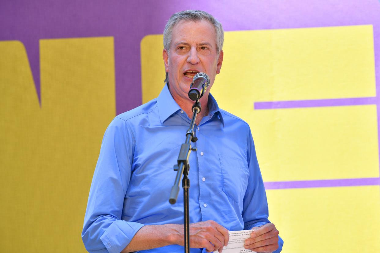FILE: Mayor Bill de Blasio has asked New Yorkers to not from Amazon and instead buy from local stores (Getty Images for New 42)