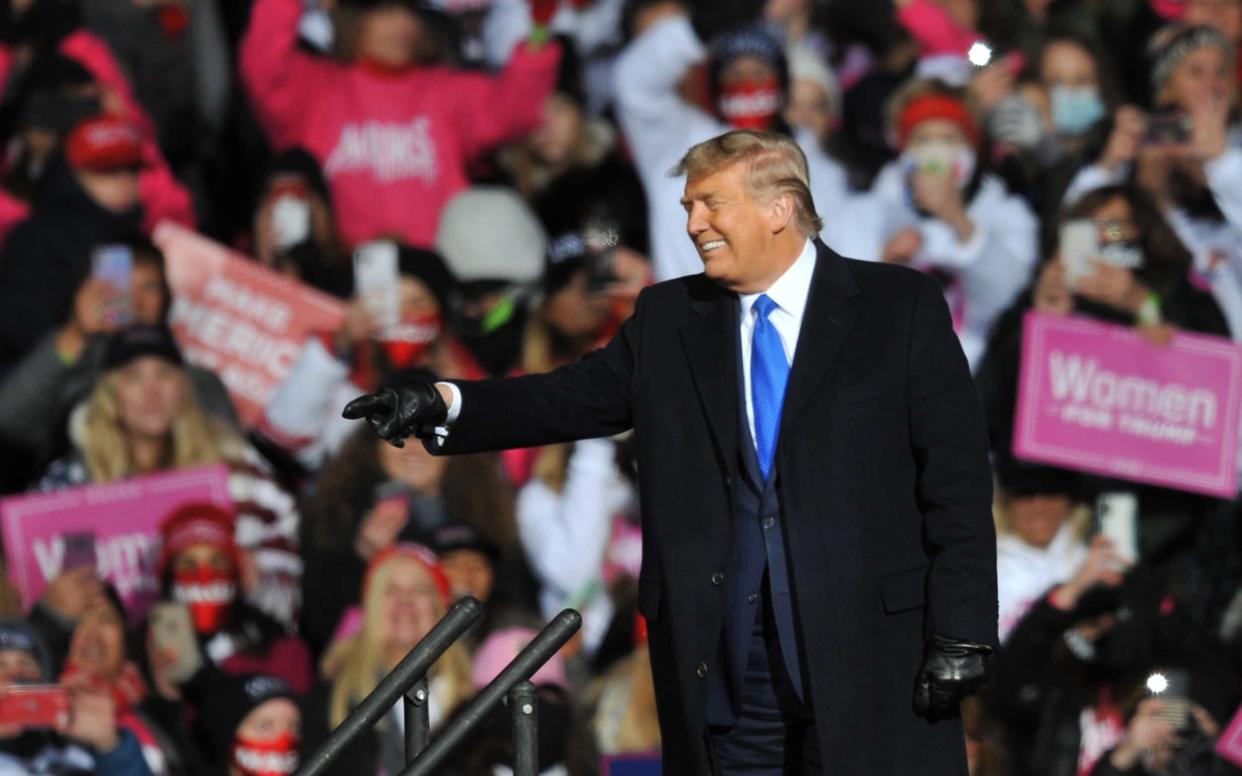 US President Donald Trump speaks during a campaign rally - Getty Images