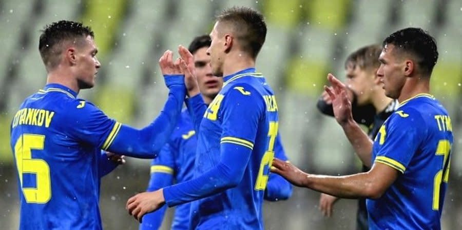 The joy of the Ukrainian national team in the match with Lechia