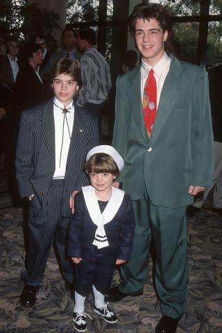 <p>Ron Galella, Ltd./Ron Galella Collection via Getty </p> Joey Lawrence with brothers Andrew and Matthew in the 1990s