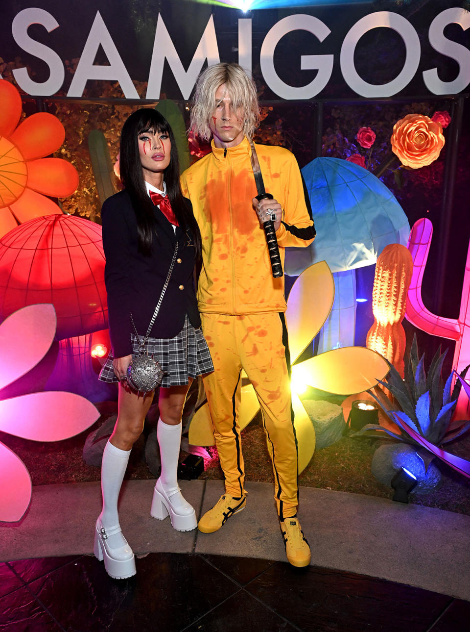 LOS ANGELES, CALIFORNIA - OCTOBER 27: (L-R) Megan Fox and Machine Gun Kelly attend the Annual Casamigos Halloween Party on October 27, 2023 in Los Angeles, California. (Photo by Michael Kovac/Getty Images for Casamigos)