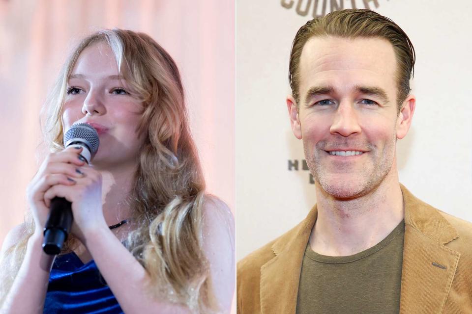 <p>Ben Porter; Cindy Ord/Getty</p> Olivia Van Der Beek (left) and dad James Van Der Beek (right)