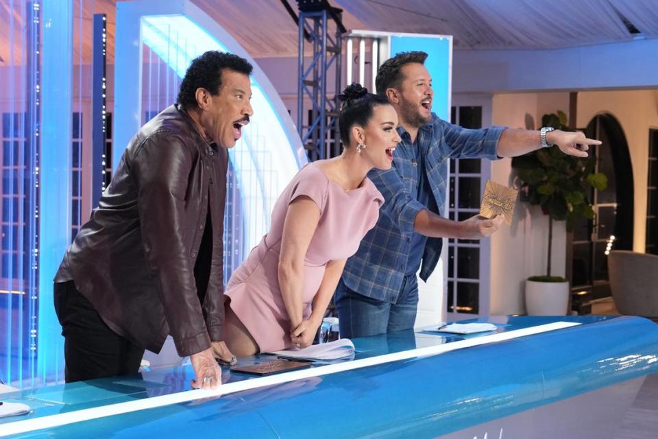 “American Idol” judges Lionel Richie, Katy Perry and Luke Bryan during auditions for Season 22 of the ABC show.