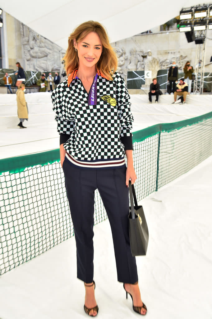 <p>La comédienne, qui tourne actuellement dans le prochain film de Nicolas Silhol, a fait une pause fashion en assistant au défilé Lacoste, qui s’est déroulé dans le 16è arrondissement parisien. ©Getty Images</p> 