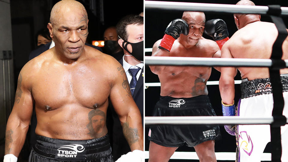 Mike Tyson, pictured here in action against Roy Jones Jr.