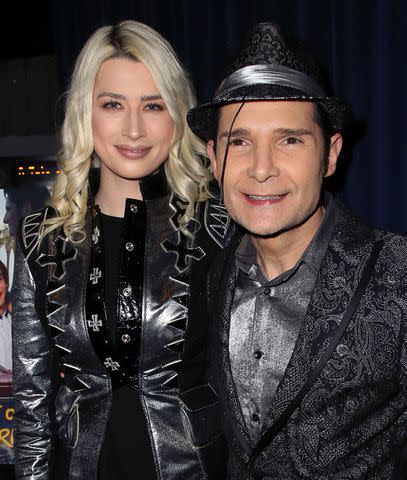 <p>David Livingston/Getty Images</p> Corey Feldman and Courtney Anne Mitchell attend a screening of <em>A Tale of Two Coreys</em> in Sherman Oaks, California, on Jan. 4, 2018