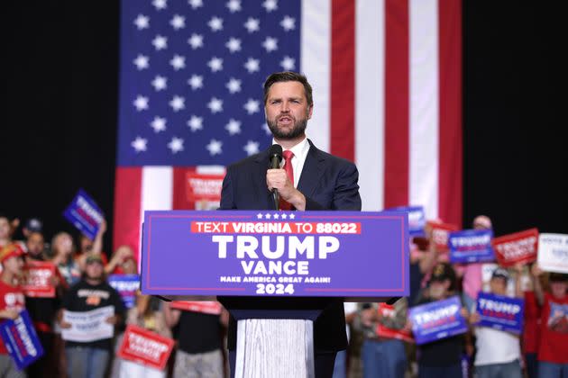 Republican vice presidential nominee JD Vance campaigns in Vest Virginia.