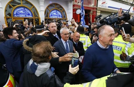 Britain Soccer Football - Leicester City celebrate winning Premier League title - Leicester - 3/5/16 Leicester manager Claudio Ranieri leaves San Carlo restaurant Reuters / Darren Staples/Livepic