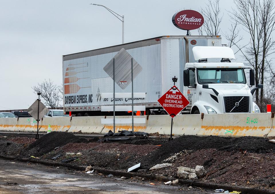 Traffic continues in both directions, as work continues on a major overhaul of Route 1 in Bensalem on Thursday, March 25, 2021.