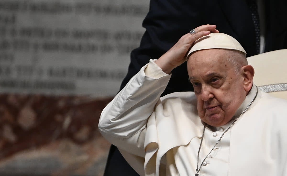 The Pope has faced criticism for his claim that Ukraine should show the “courage of the white flag” to negotiate an end to Putin’s war (AFP via Getty Images)