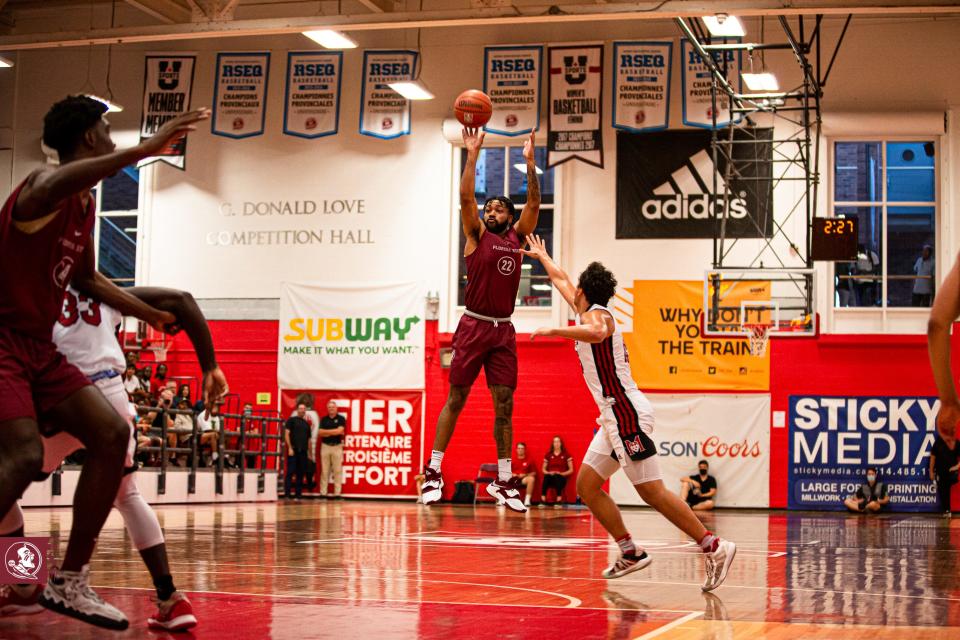 Florida State guard Darin Green Jr. (22), a transfer from UCF, averaged 20.3 points per game during the team's trip to Canada in August.