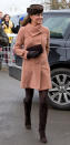 <p><strong>When: March 15, 2013</strong><br>The Duchess was about five months pregnant with George when she wore this gorgeous wool Joseph coat with knee-high suede boots at the Cheltenham Festival.<br><em>[Photo: Getty]</em> </p>