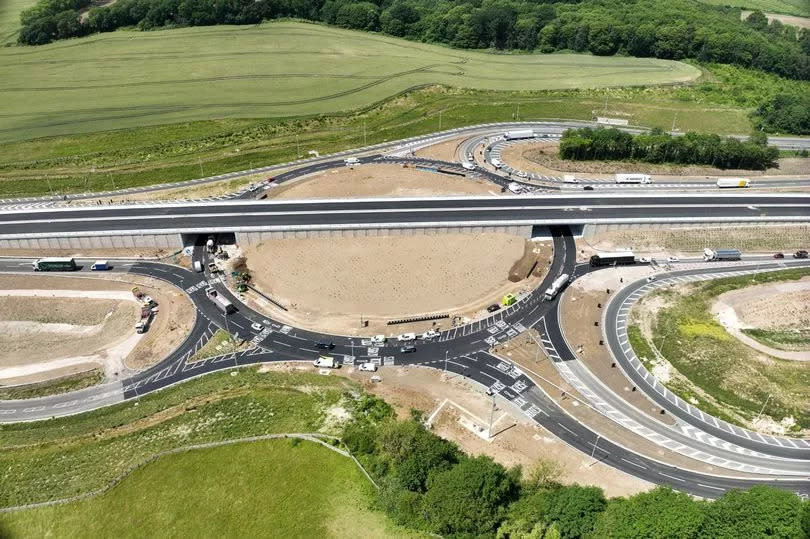 An aerial view of the new Stockbury flyover