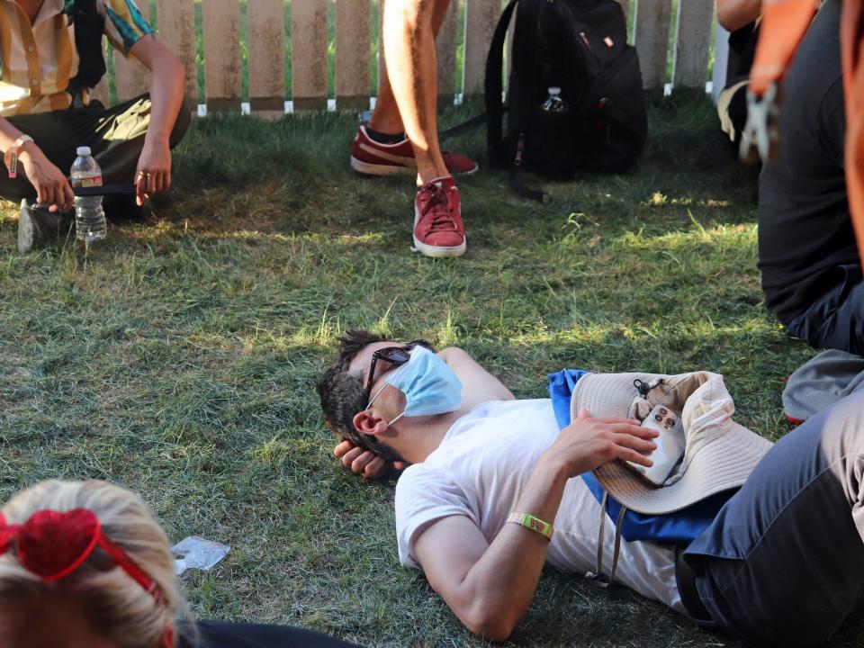 coachella 2022 person sleeping