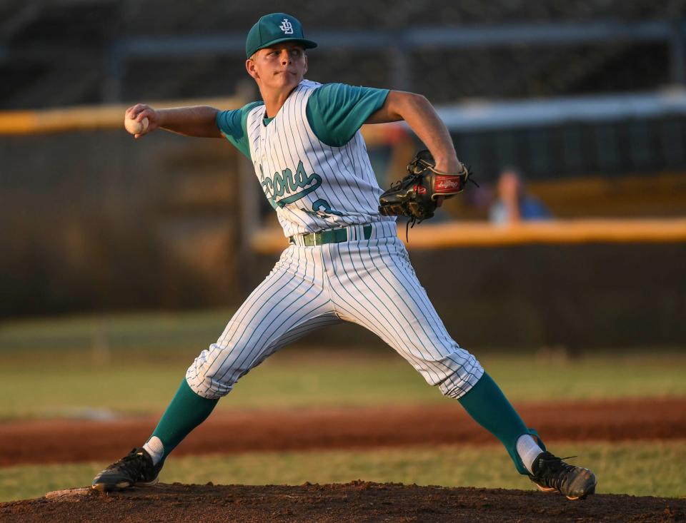 Chris Knier pitches for Jensen Beach during the finals of the District 12-4A baseball tournament. Craig Bailey/FLORIDA TODAY via USA TODAY NETWORK