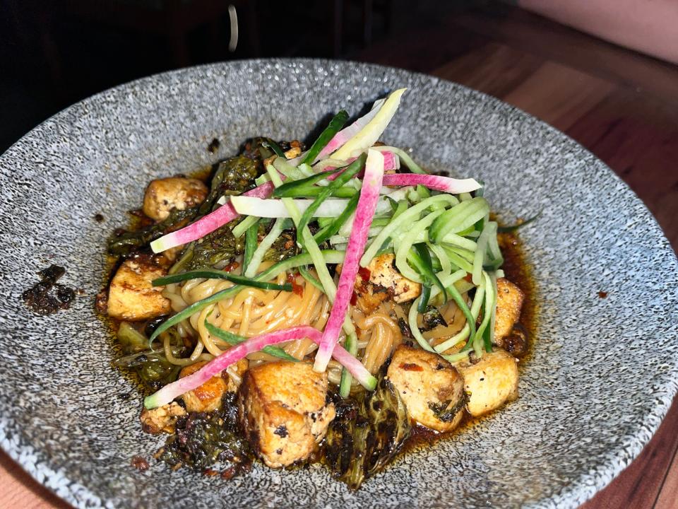 tofu noodle entree from skipper canteen in disney world